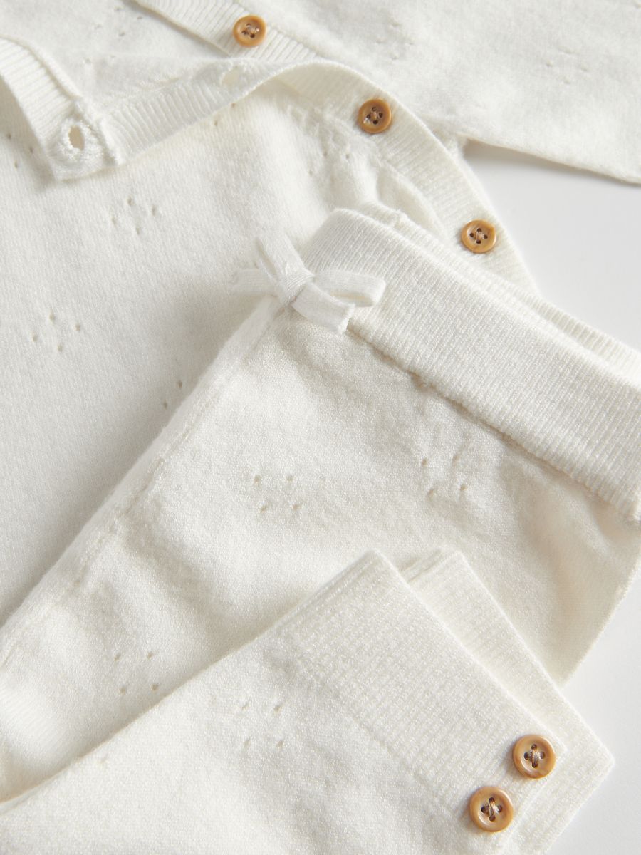 Knitted viscose rich set - cream - RESERVED - 3