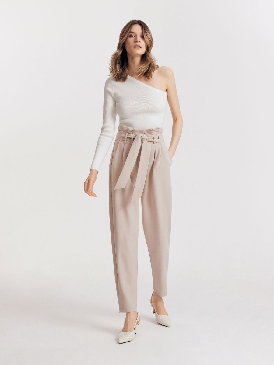 Belted Paperbag Waist Trousers  Endource