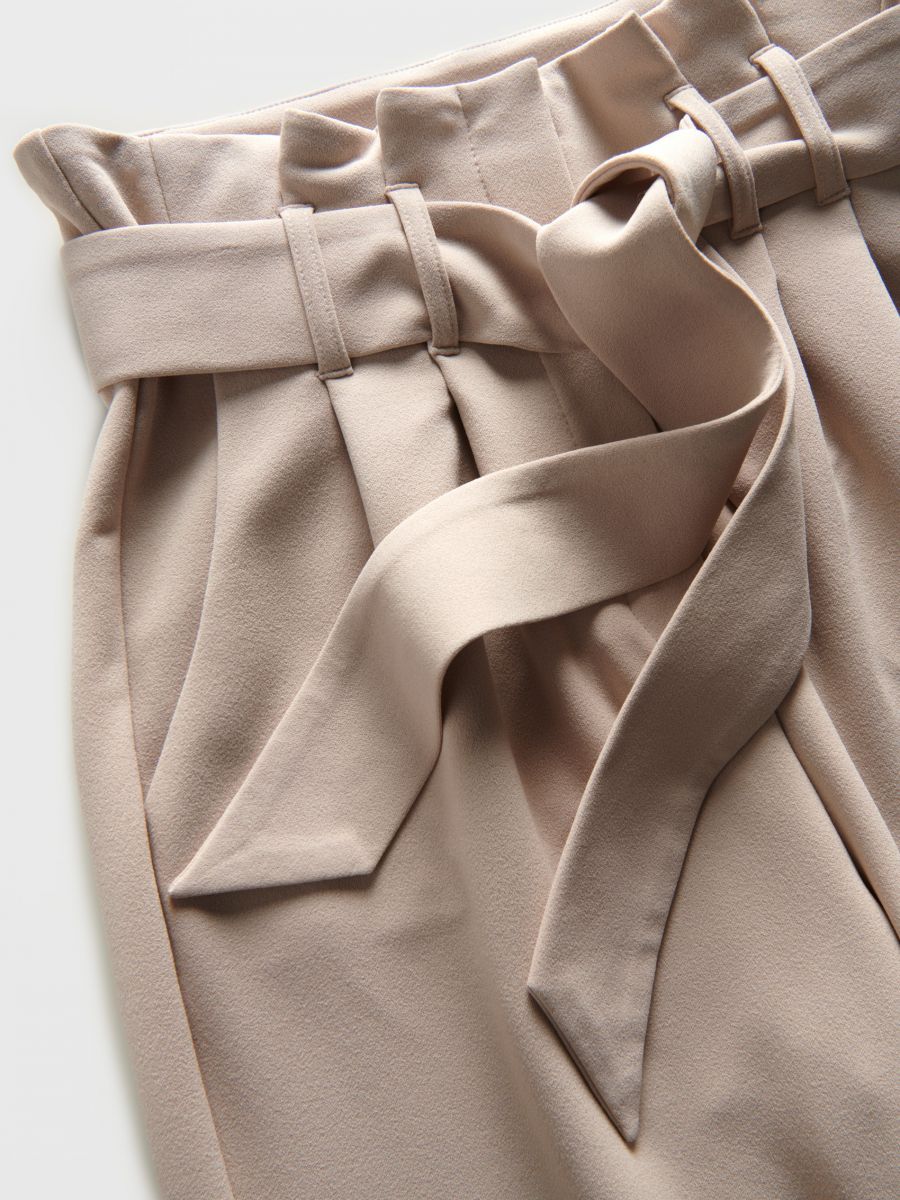 Paperbag trousers - beige - RESERVED - 5
