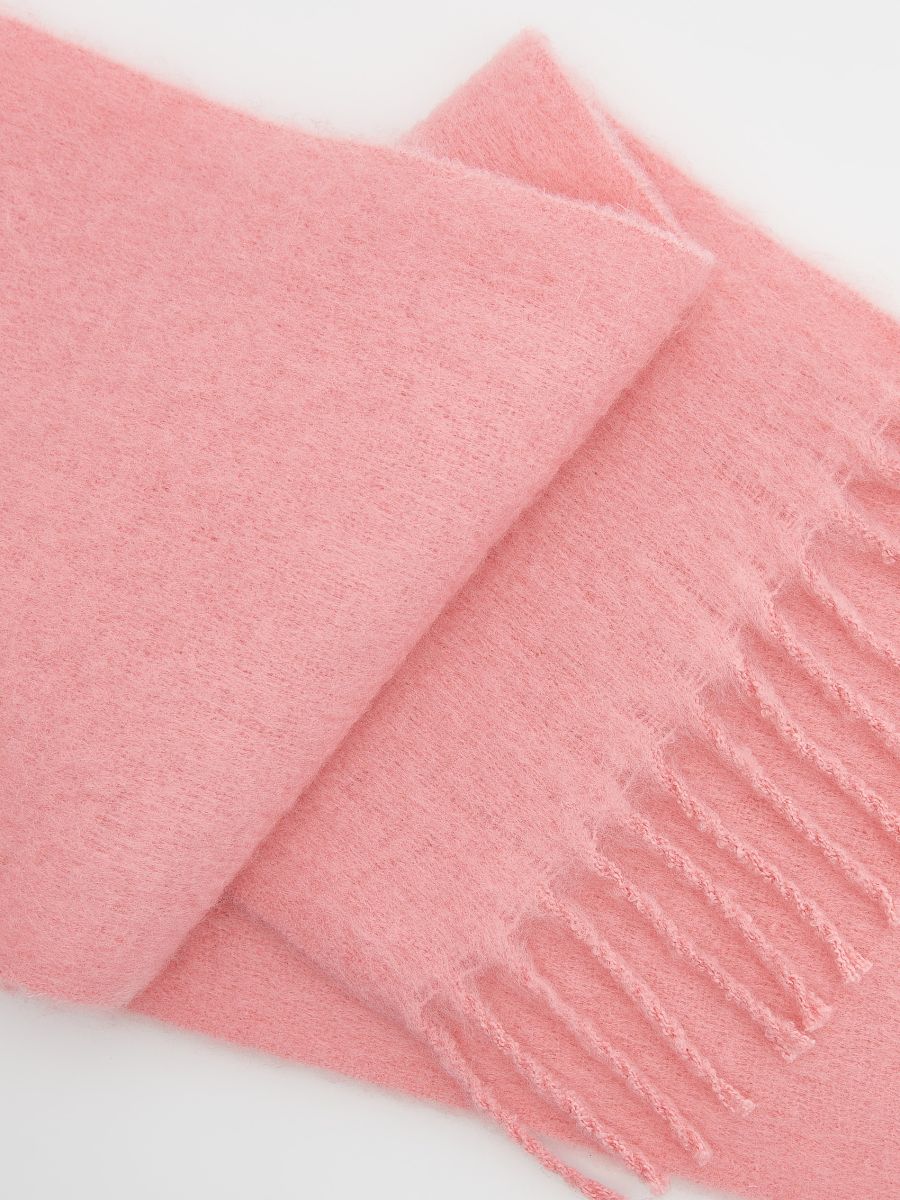 Scarf with fringes - pink - RESERVED - 2
