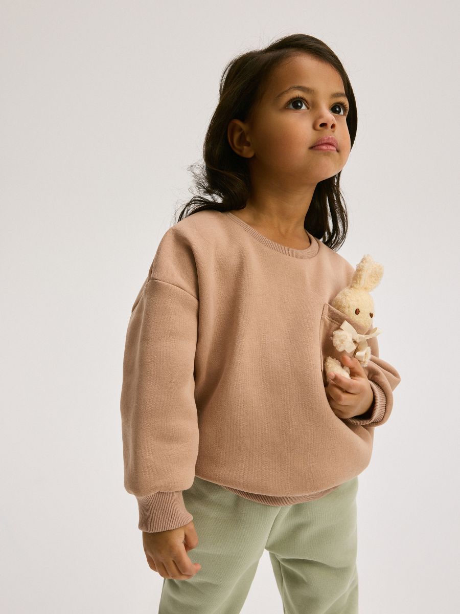 Bluza z aplikacją 3d - beżowy - RESERVED - 3