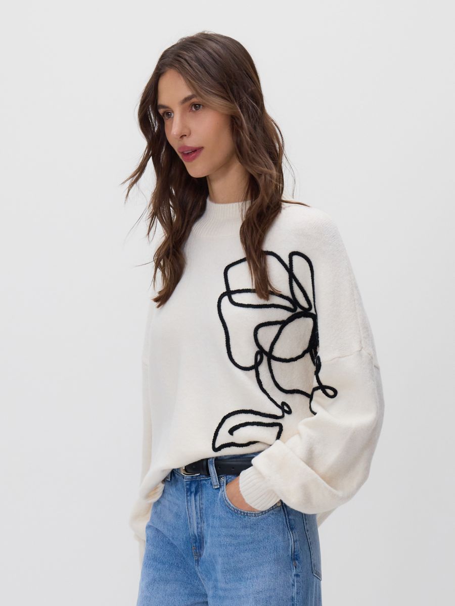 Oversized tröja - nude - RESERVED