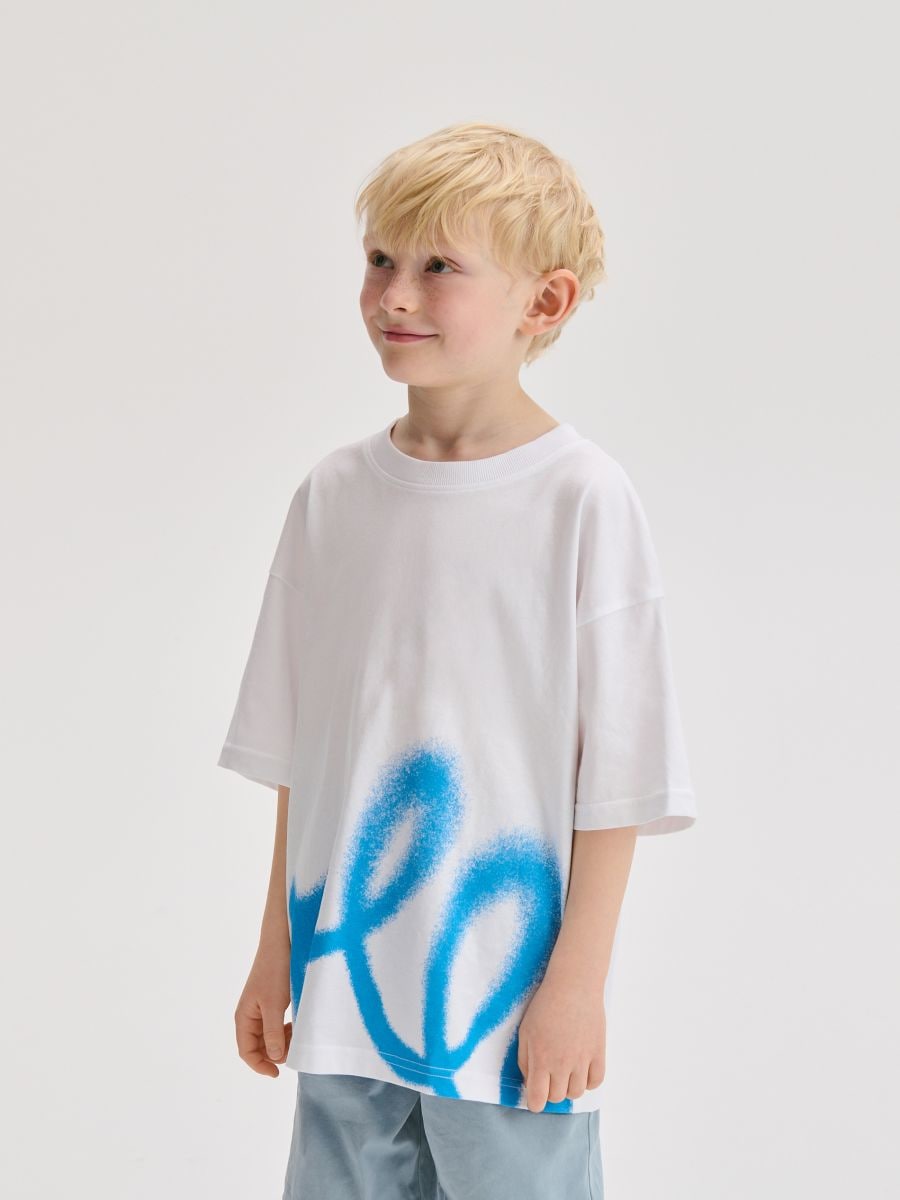 T-shirt z nadrukiem - biały - RESERVED