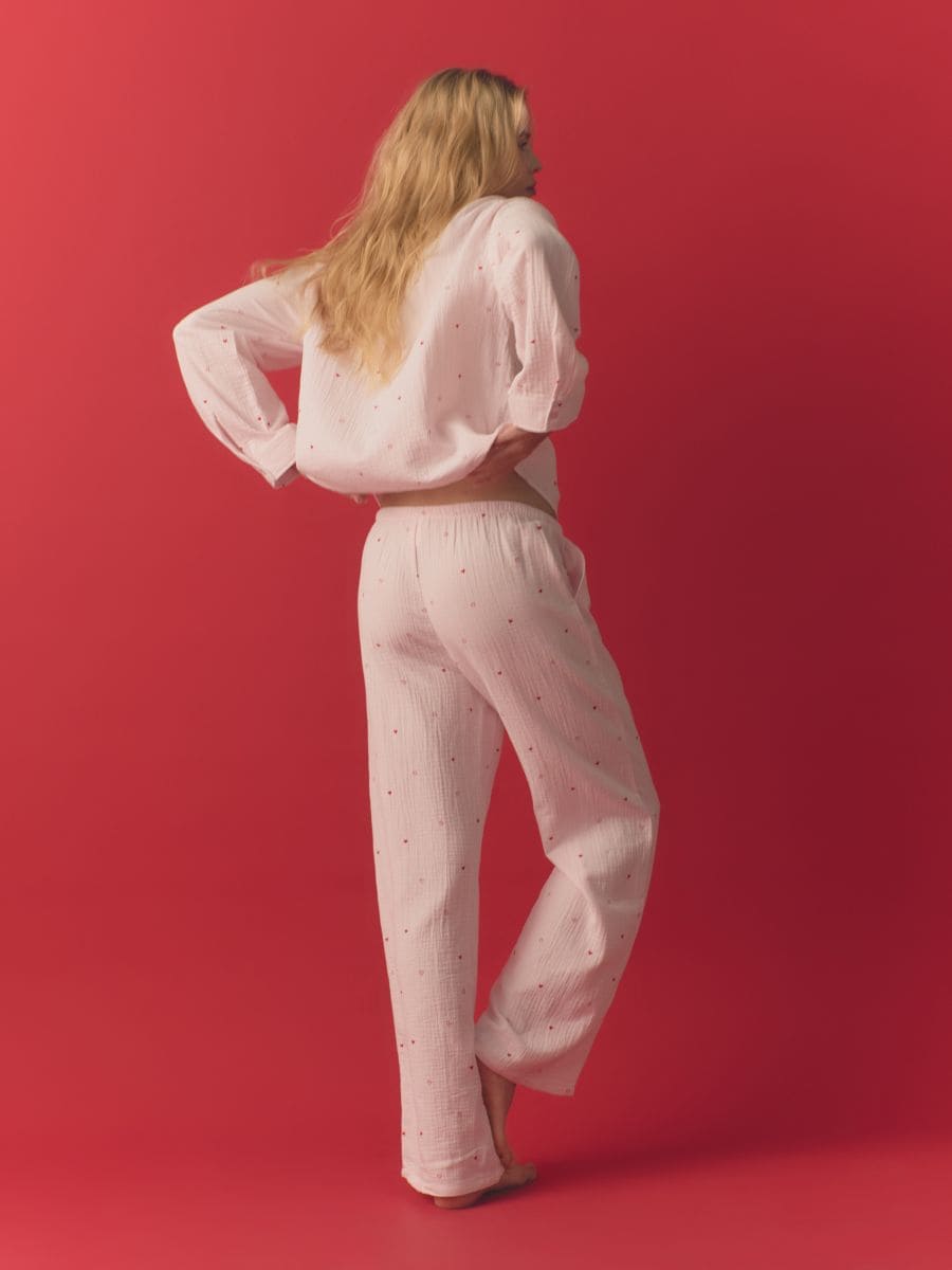 Two piece pyjama set with heart print - pastel pink - RESERVED - 3