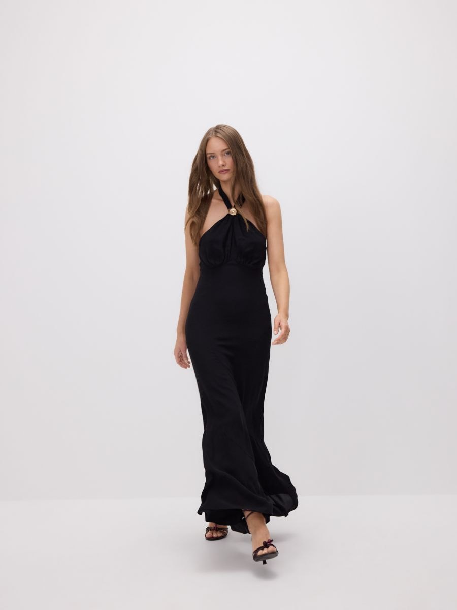 Dress with halter neck - black - RESERVED