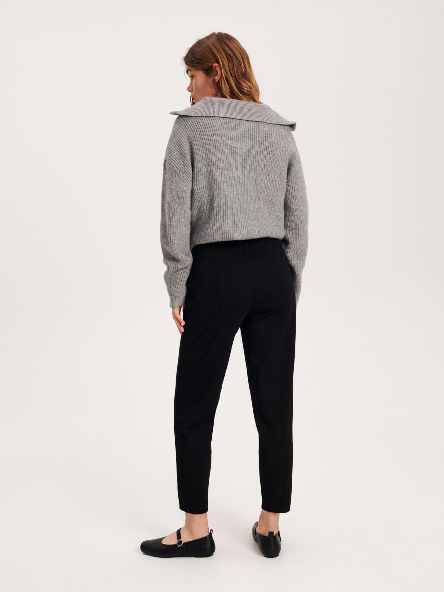 Trousers with decorative stitching - black - RESERVED - 3