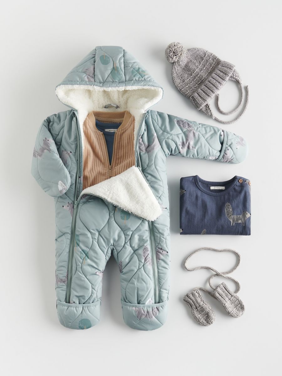 Insulated onesie with hood - pale green - RESERVED - 5