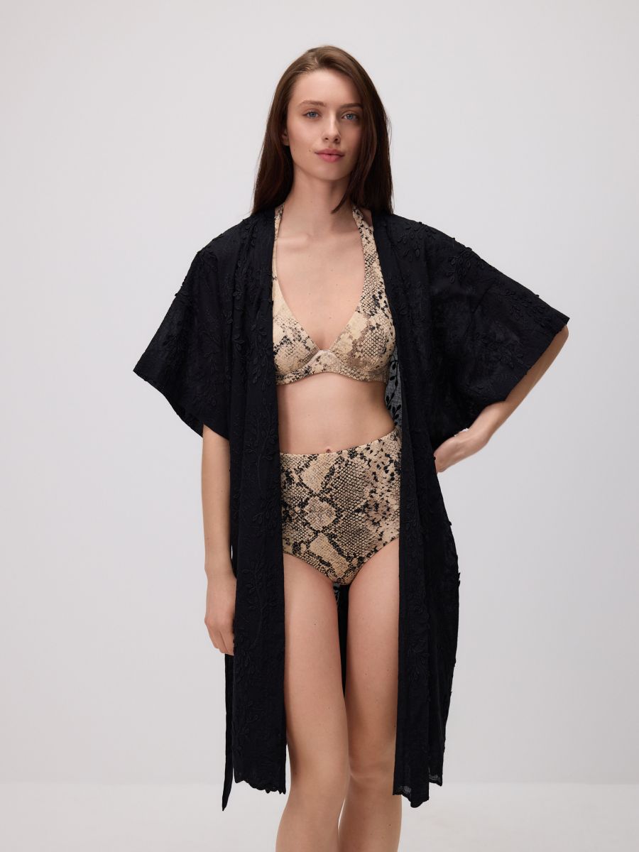Patterned poncho - black - RESERVED - 3