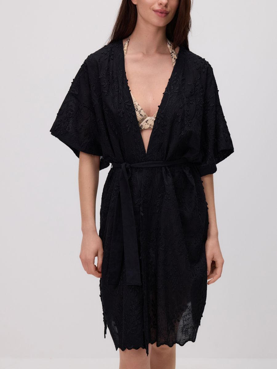 Patterned poncho - black - RESERVED - 4