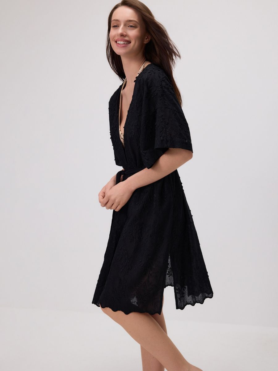 Patterned poncho - black - RESERVED - 2