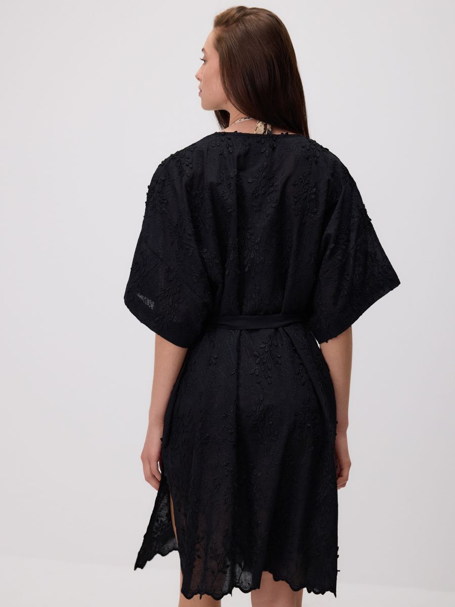 Patterned poncho - black - RESERVED - 4