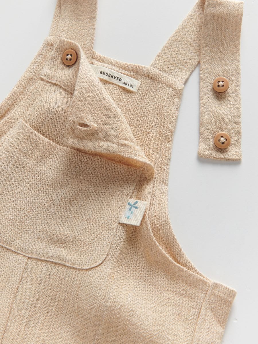Linen rich dungarees - beige - RESERVED - 4