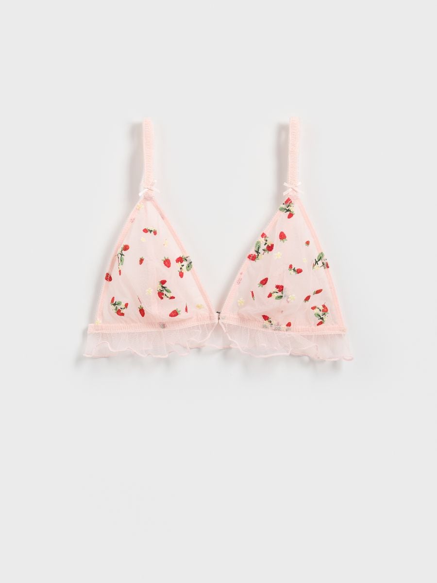 Mesh bra with ruffle - pastel pink - RESERVED - 5