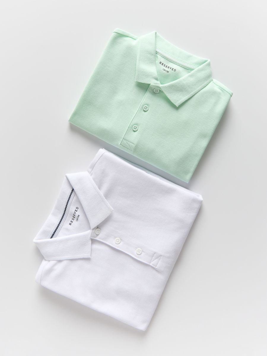 Bawełniany t-shirt 2 pack - jasnozielony - RESERVED