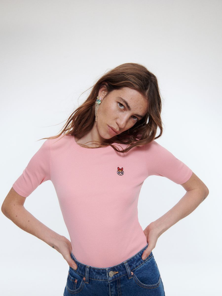 T-Shirt im Slim-Fit The - RESERVED - 1355I-32X Farbe Girls Powerpuff koralle