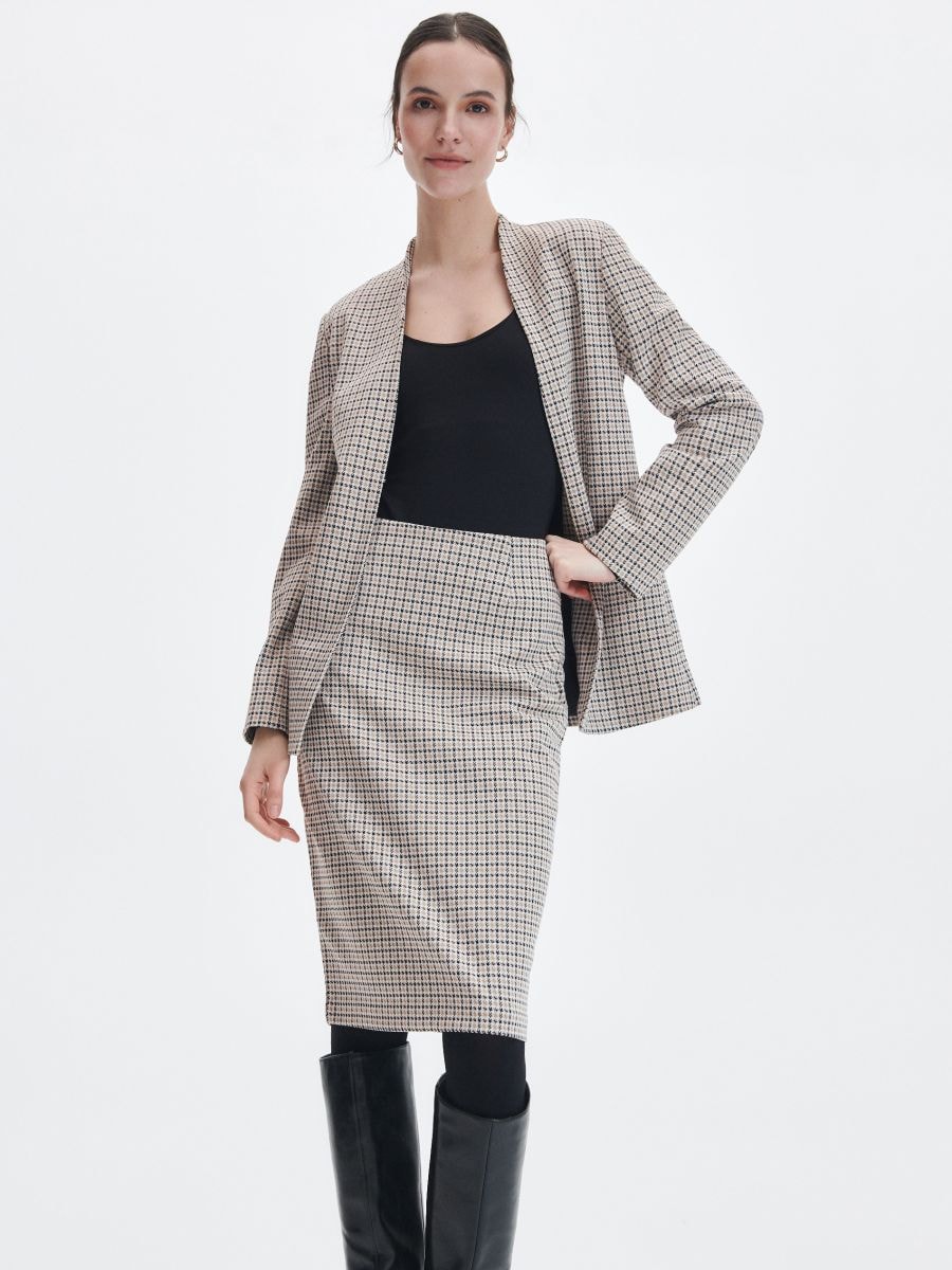 Check skirt - beige - RESERVED - 2