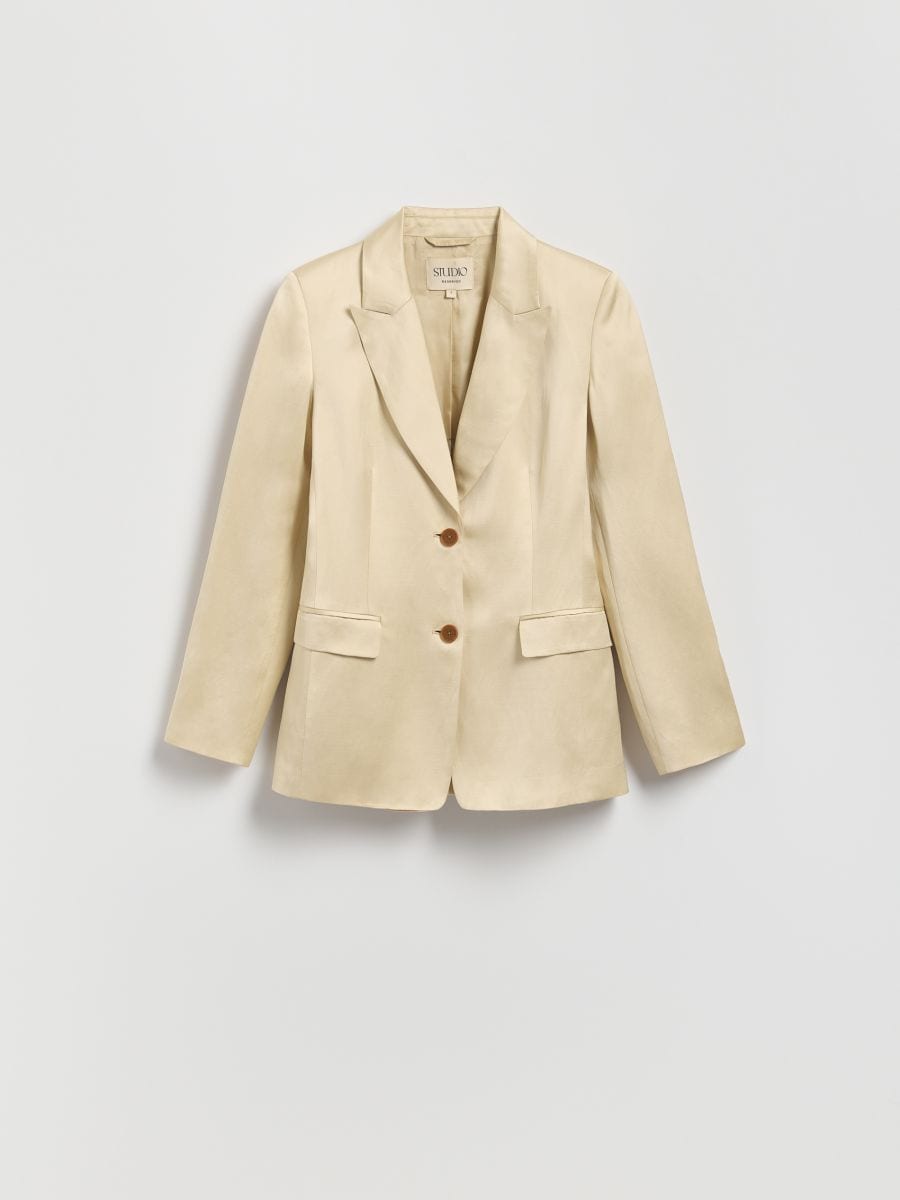 Linen blend satin blazer - nude - RESERVED - 6