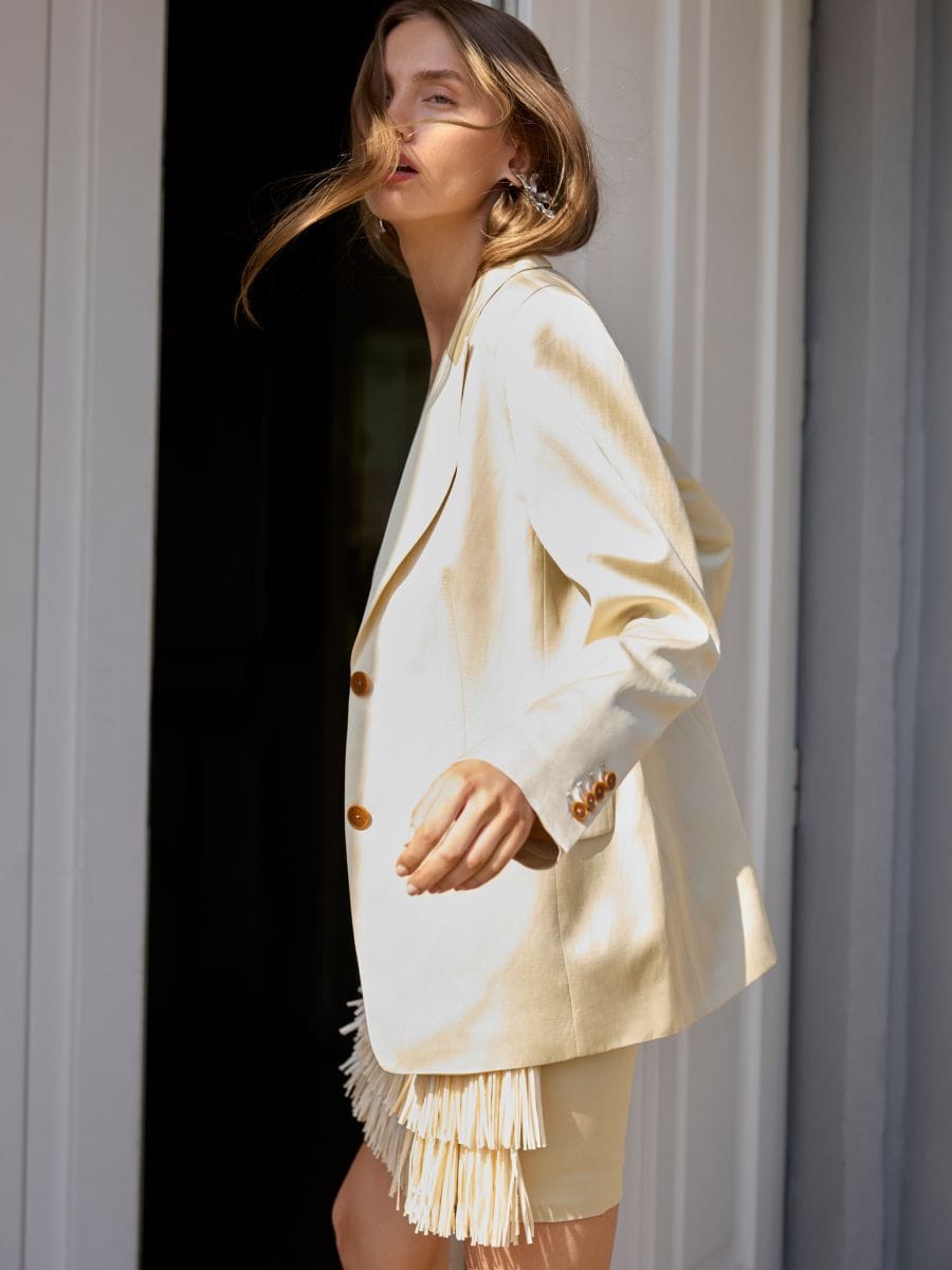 LADIES` BLAZER - nude - RESERVED