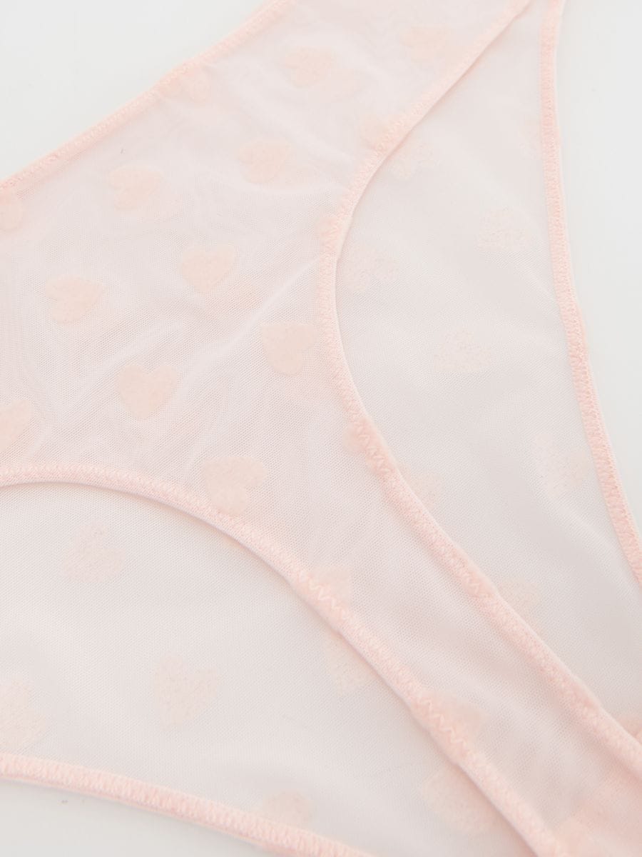 Tanga gaćice s dezenom srca - pastelno pink  - RESERVED - 4