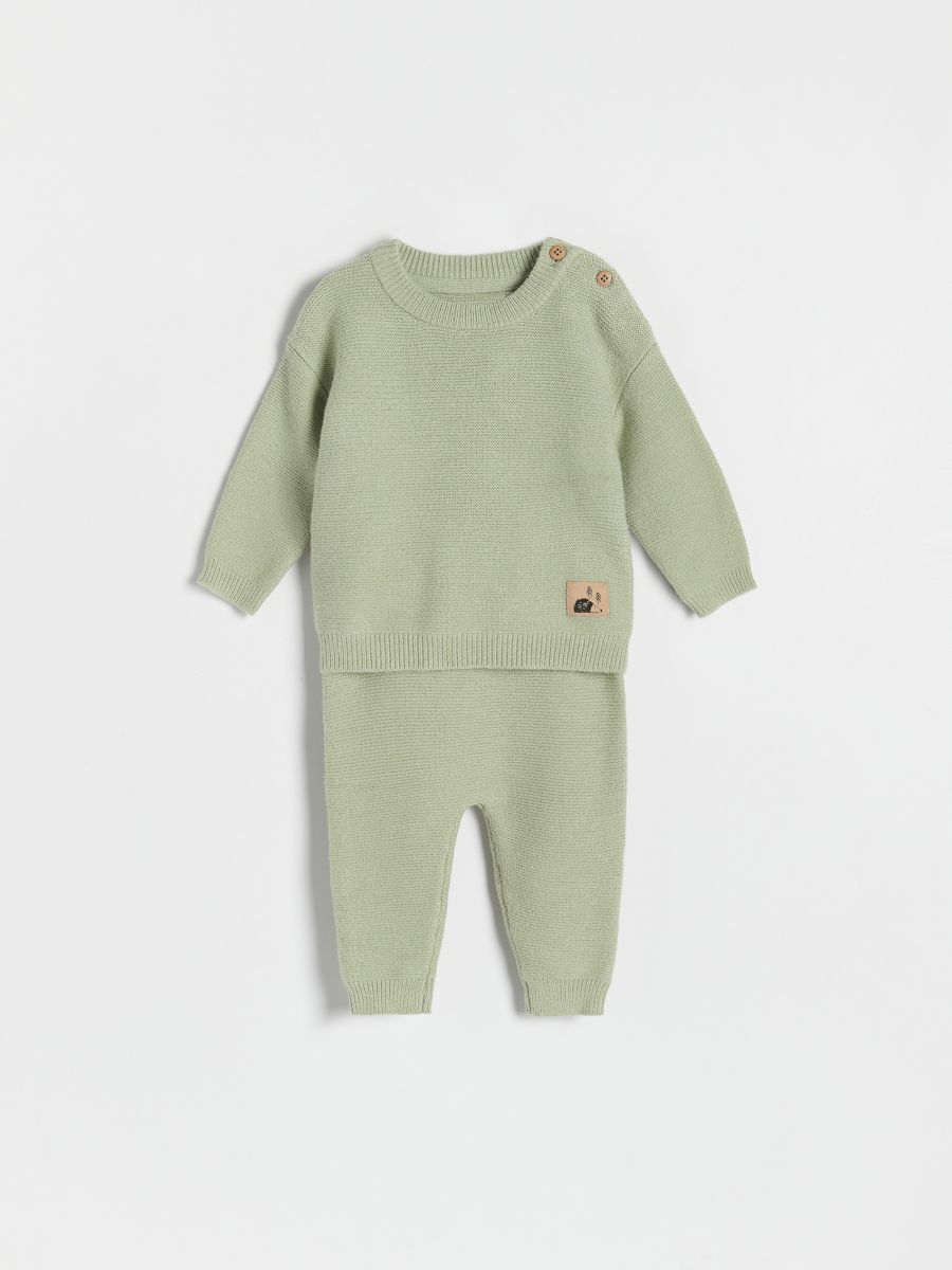 Knitted viscose rich set - pale green - RESERVED - 2