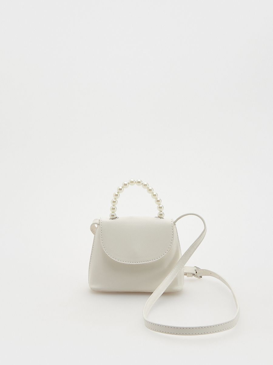Bag with decorative handle - white - RESERVED