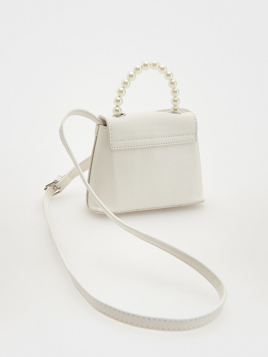 Bag with decorative handle - white - RESERVED - 3