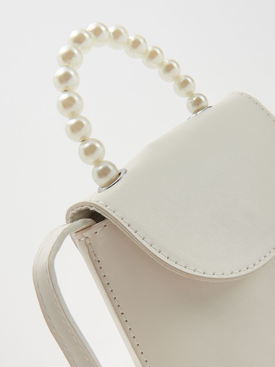 Bag with decorative handle - white - RESERVED - 4