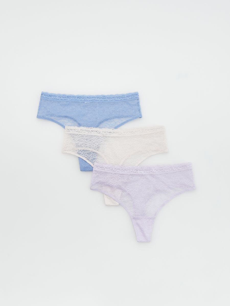 Pitsilised stringid, 3 paari - lavendlivärvi - RESERVED - 2