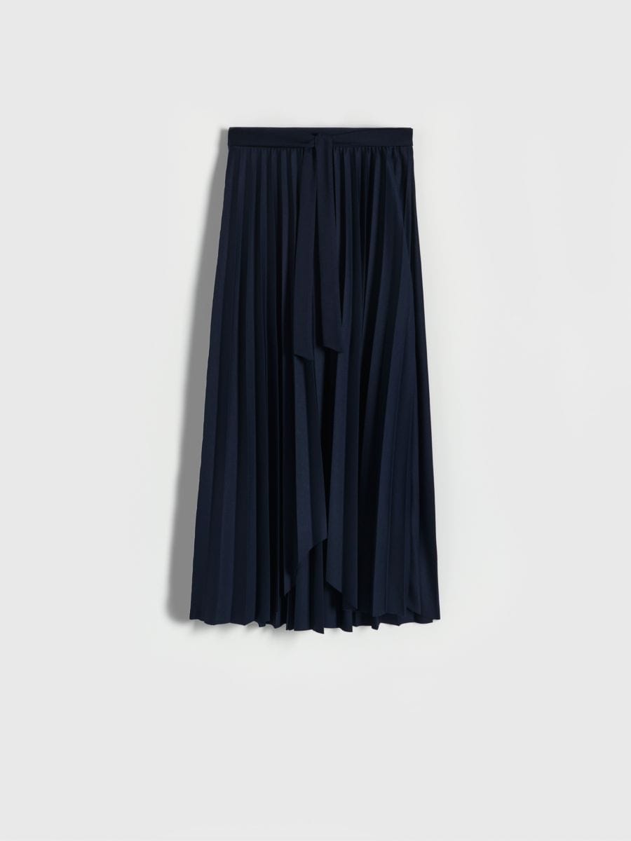 Pleated midi skirt - navy - RESERVED - 3