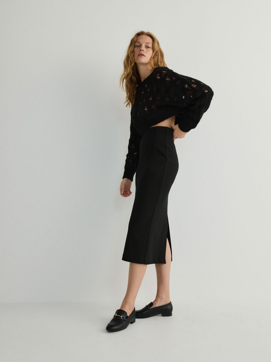 Fitted midi skirt - black - RESERVED - 2