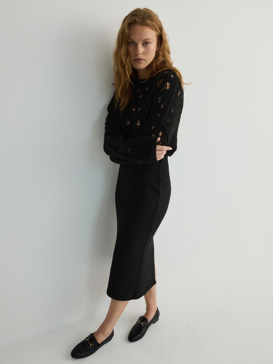 Fitted midi skirt - black - RESERVED - 3