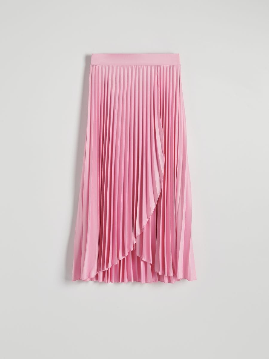 Pleated midi skirt - pastel pink - RESERVED - 4