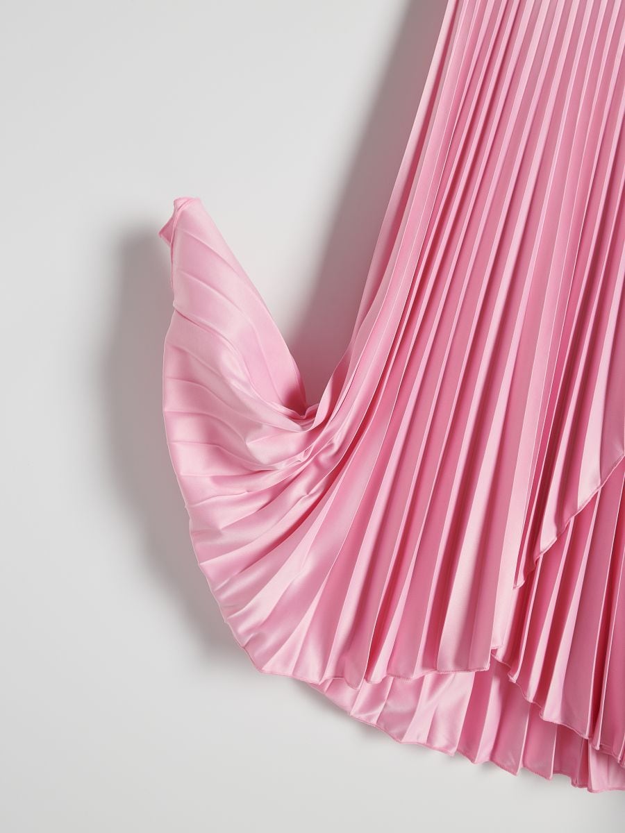 Pleated midi skirt - pastel pink - RESERVED - 5