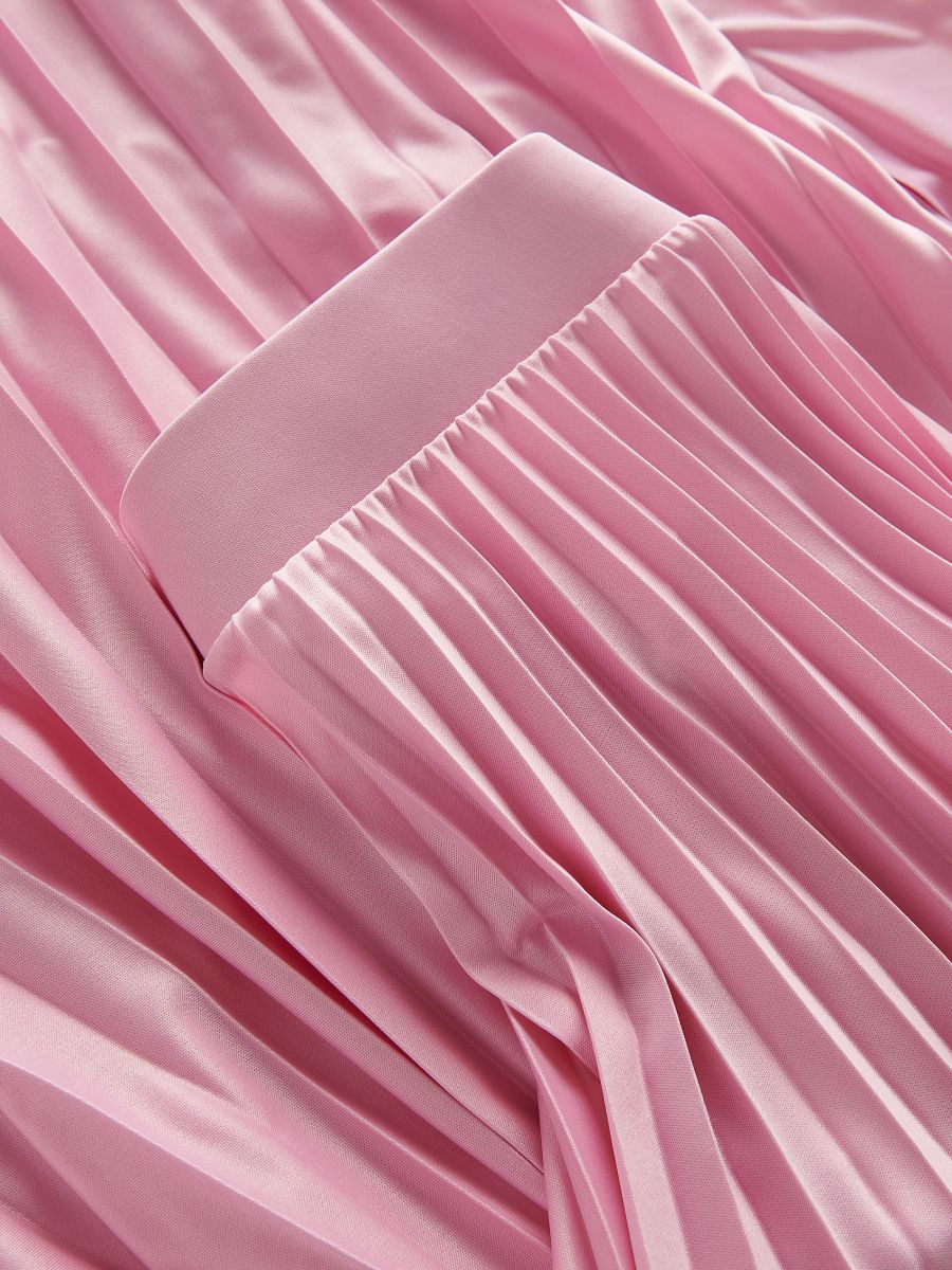 Pleated midi skirt - pastel pink - RESERVED - 6
