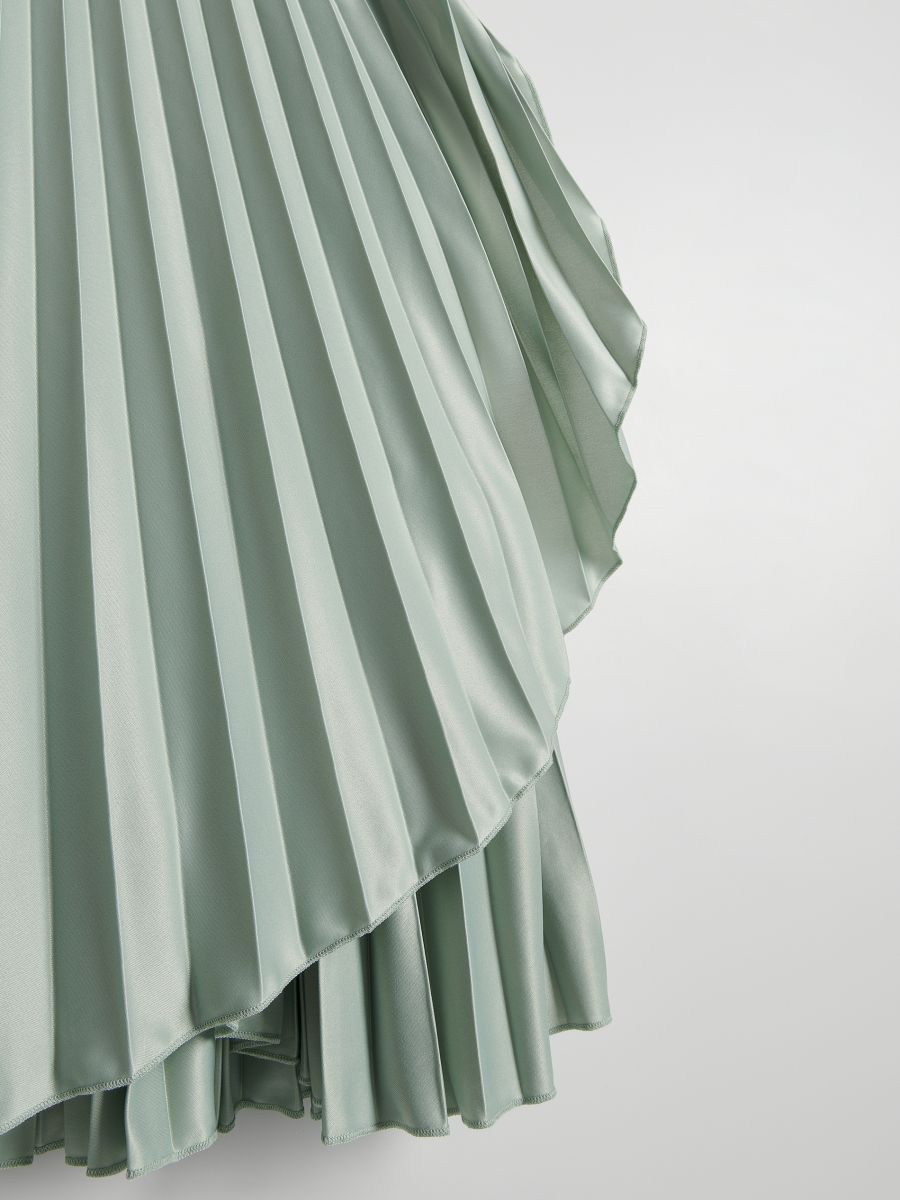 Pleated midi skirt - pale green - RESERVED - 5