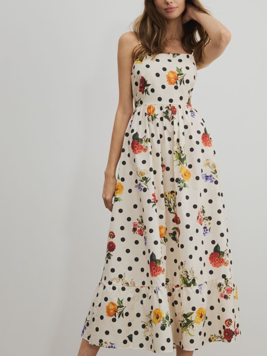Patterned midi dress - multicolor - RESERVED