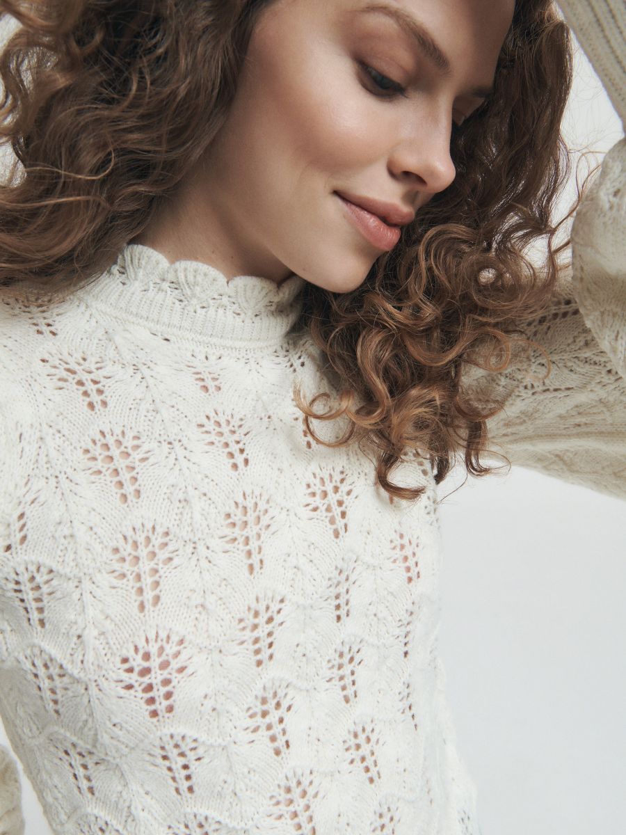 Openwork jumper - cream - RESERVED - 4