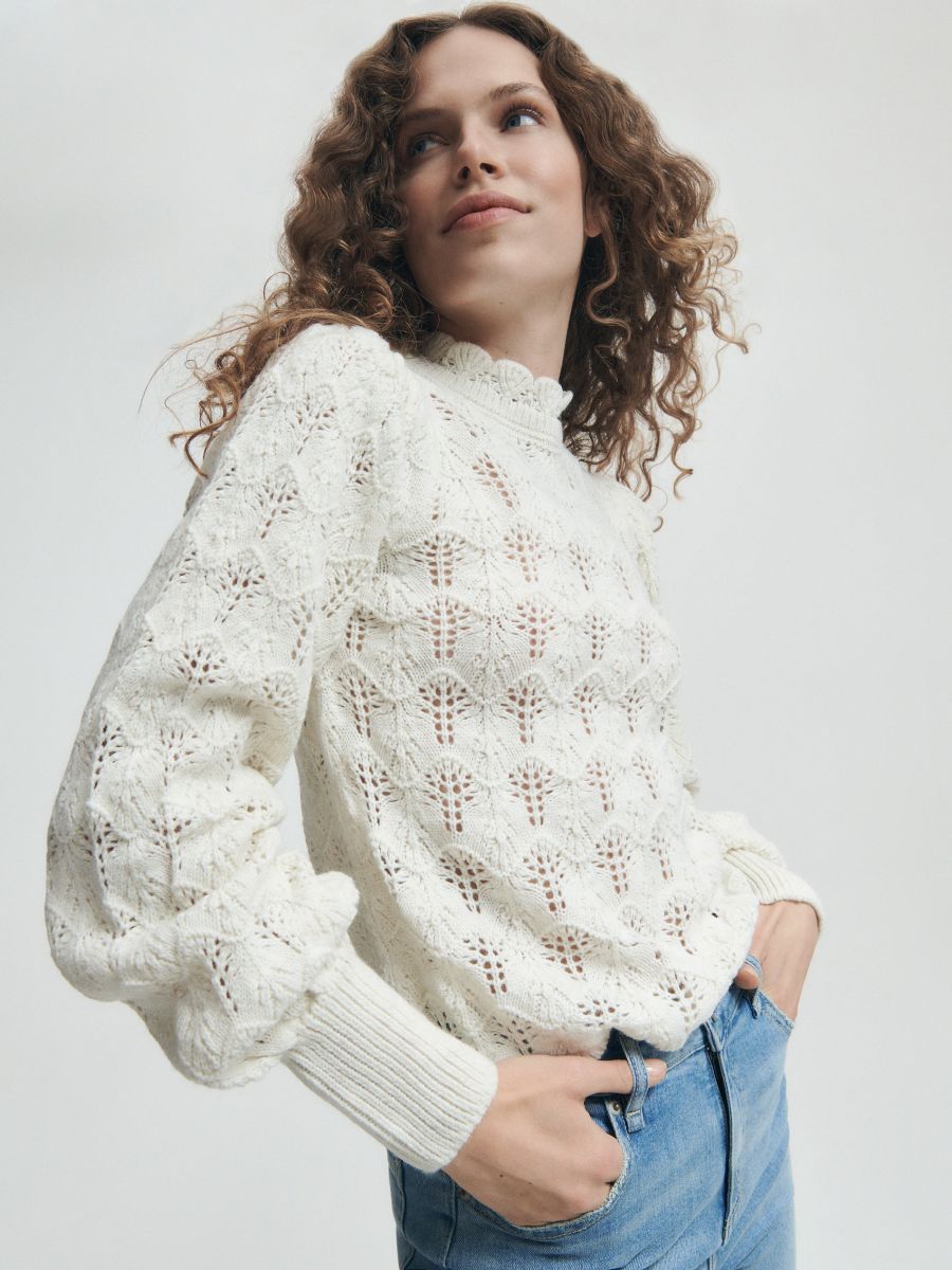 Openwork jumper - cream - RESERVED - 5