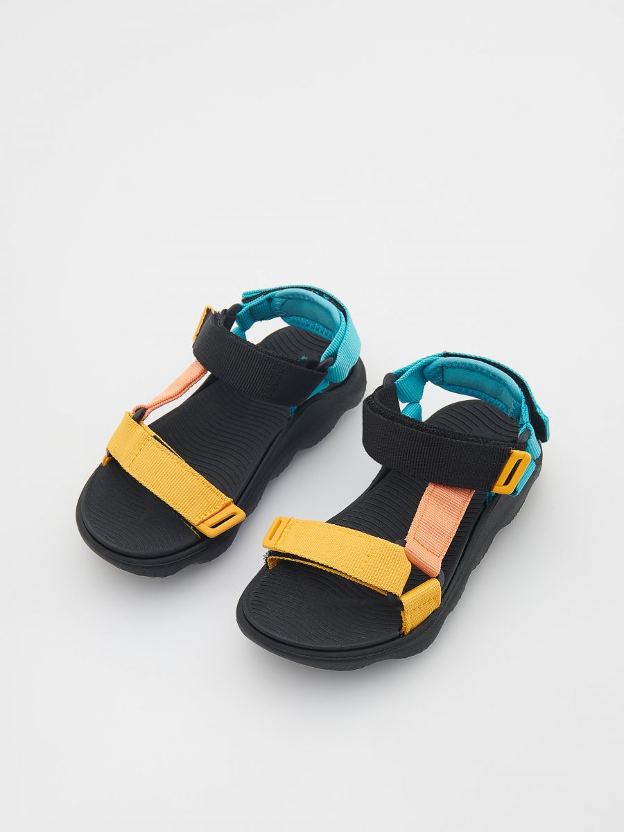 Multicoloured sandals with Velcro fastening - multicolor - RESERVED - 2