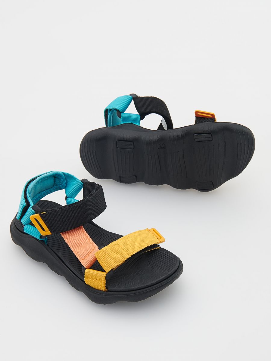 Multicoloured sandals with Velcro fastening - multicolor - RESERVED - 6