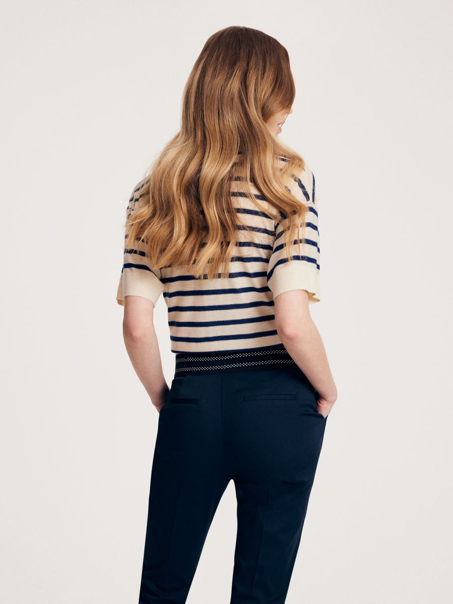 Trousers with pressed crease - navy - RESERVED - 3