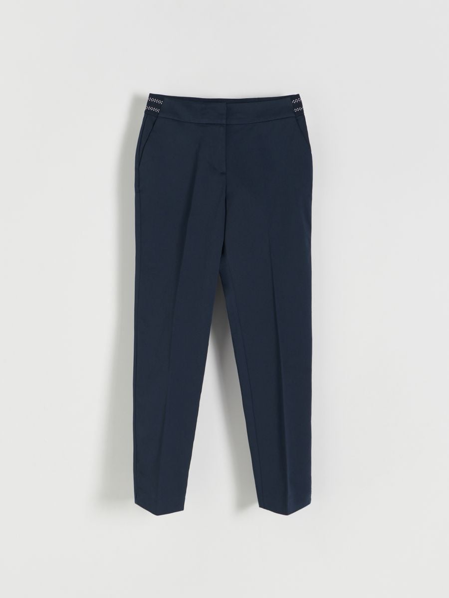Trousers with pressed crease - navy - RESERVED - 4
