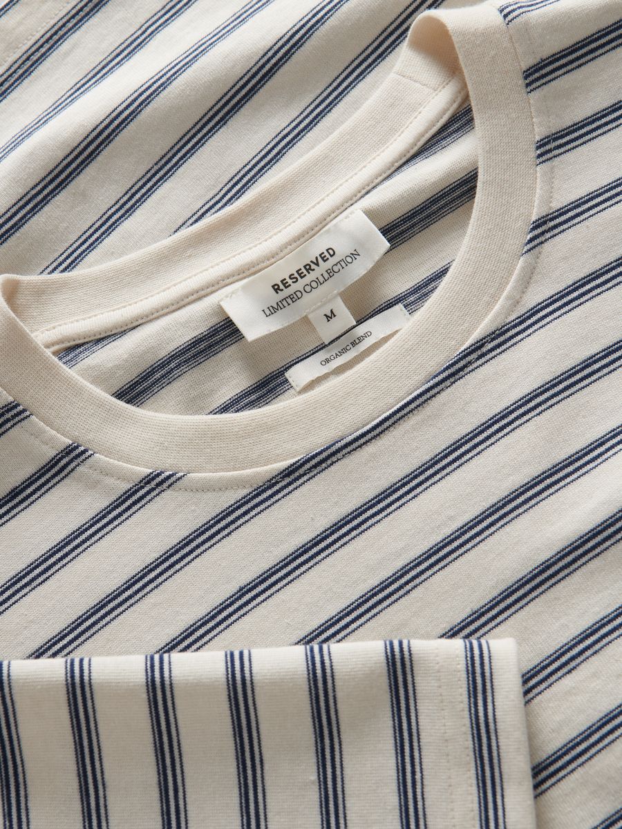 Regular fit stripe T-shirt - beige - RESERVED - 6