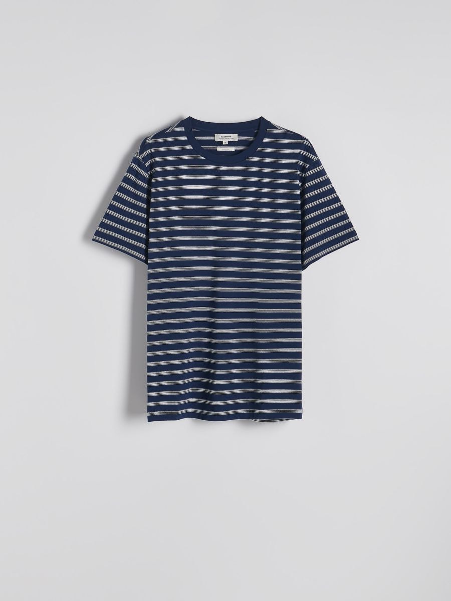 Regular fit stripe T-shirt - navy - RESERVED - 4