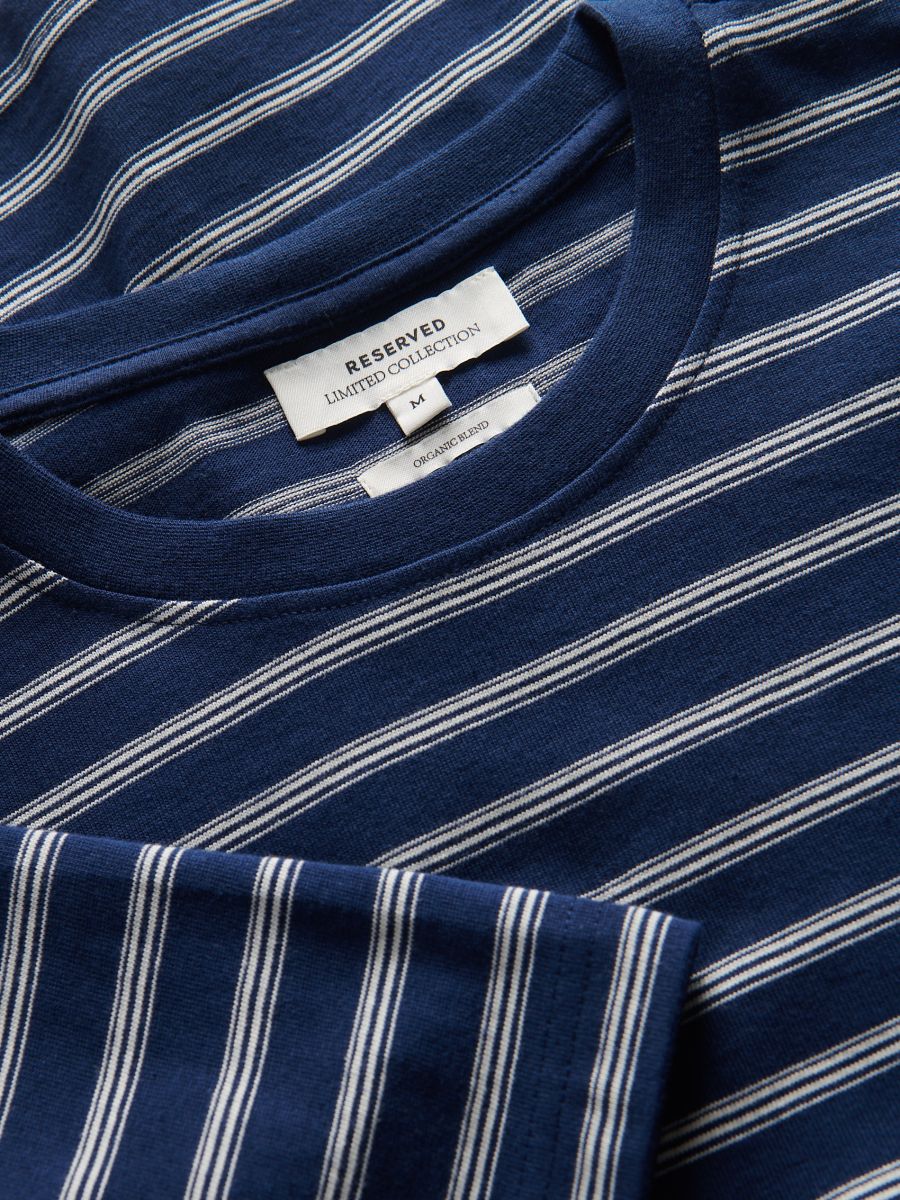 Regular fit stripe T-shirt - navy - RESERVED - 5