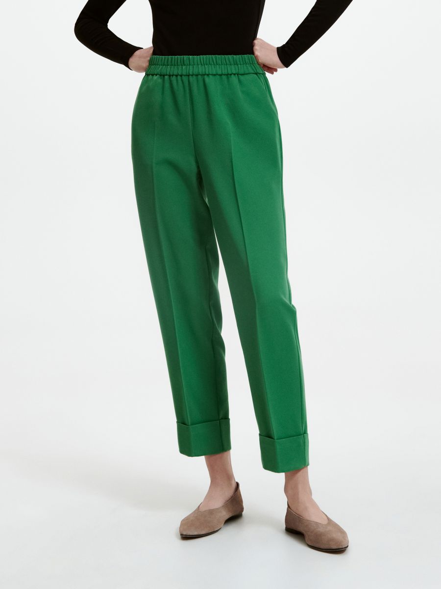 Elegant trousers with pressed crease - green - RESERVED - 2