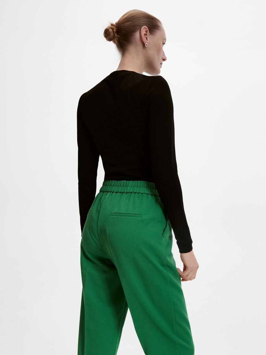 Elegant trousers with pressed crease - green - RESERVED - 3
