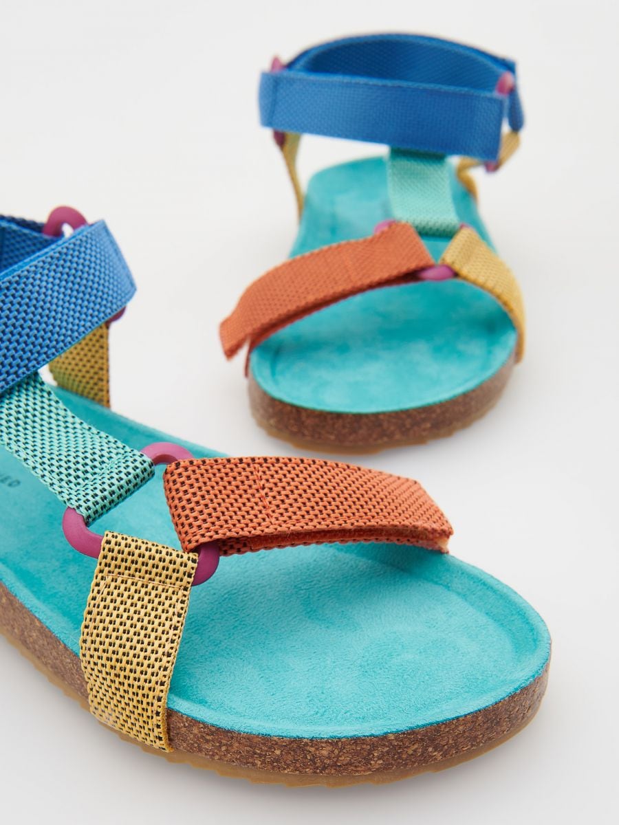 Multicoloured sandals with Velcro fastening - multicolor - RESERVED - 3