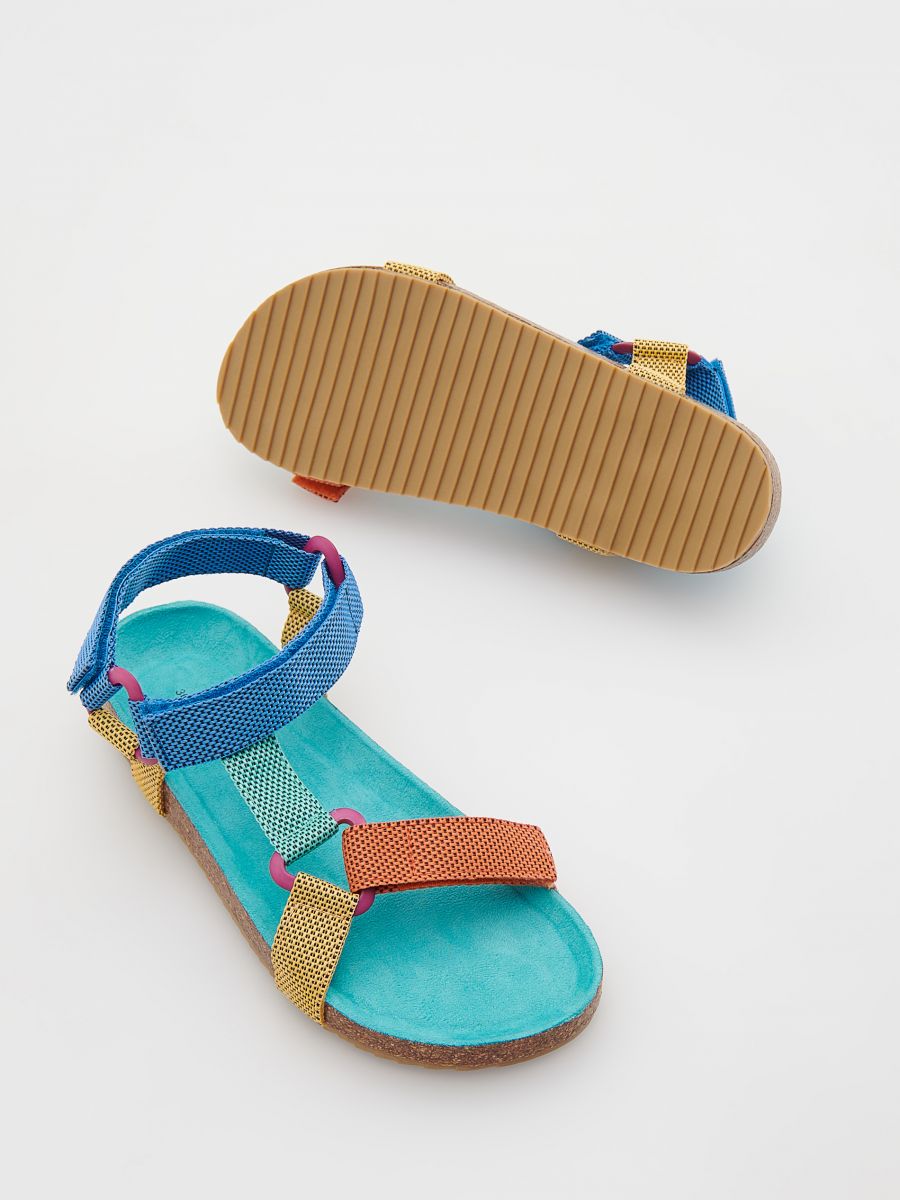 Multicoloured sandals with Velcro fastening - multicolor - RESERVED - 5