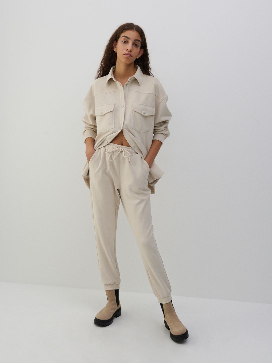Neulotut housut - BEIGE - RESERVED - 2